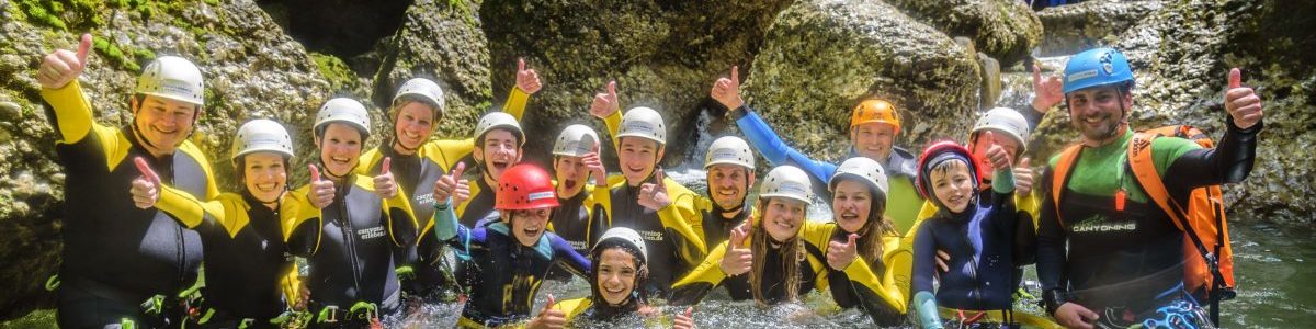 Naturerlebnis Canyoning im Allgäu Daumen hoch für ein tolles Erlebnis